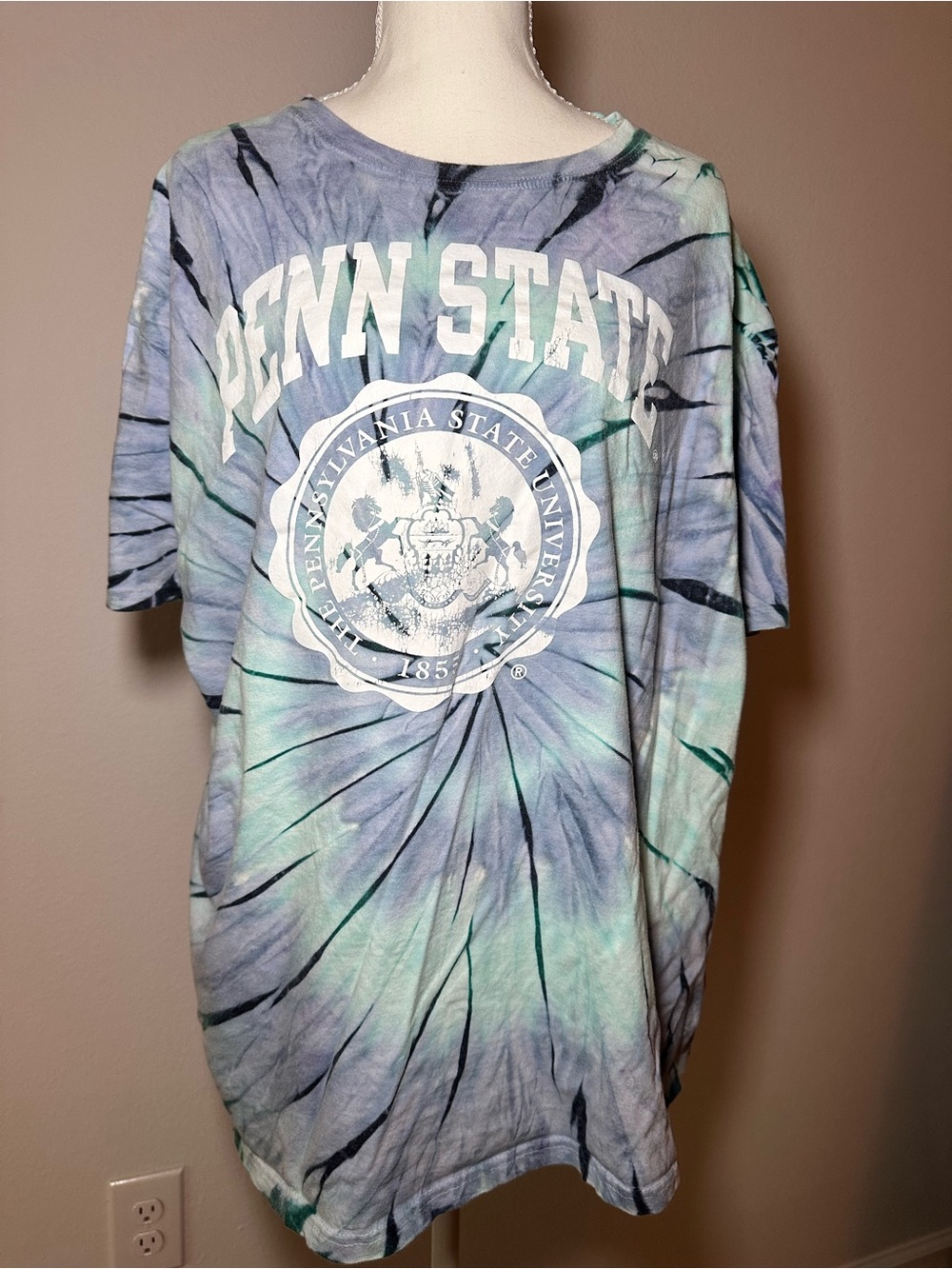Vintage Penn State Tie-Dye Short Sleeve Tee - Blue/Green